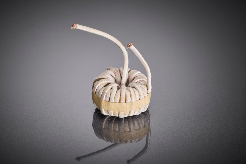 L'inductance à noyau toroïdal montre la mise en œuvre de la solution de fil de litz optimisée dans le composant OBC réel et illustre la contribution du bobinage à l'augmentation de l'efficacité et à la stabilité thermique des chargeurs embarqués AC/DC modernes.